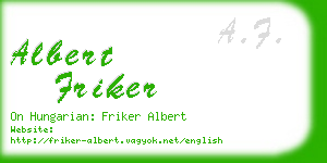 albert friker business card